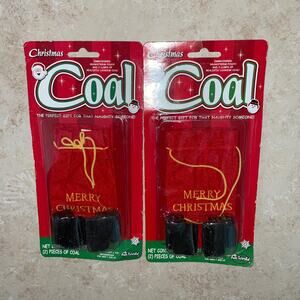 2 SETS CHRISTMAS SANTA NAUGHTY BAG LUMPS COAL FUN GAG GIFT NEW